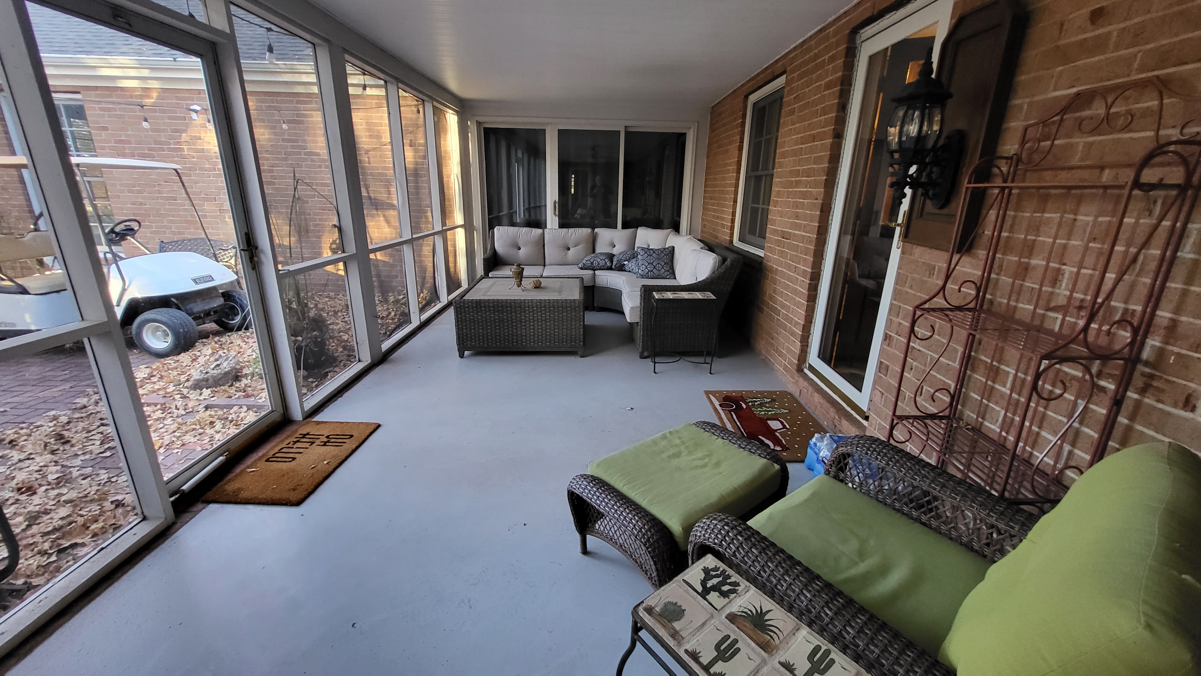 Spacy porch furniture for socializing.